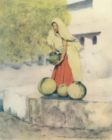 A Woman at the Well, Jeypore 1905. Artist: Mortimer Luddington Menpes