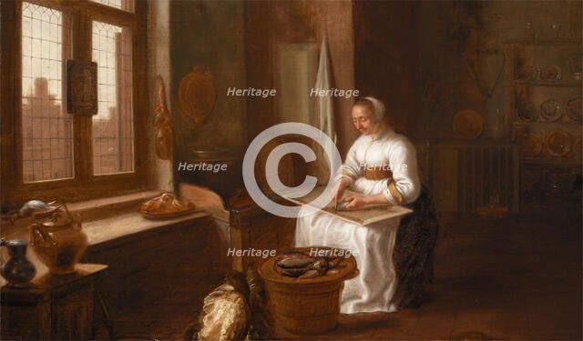 A Woman Cleaning Fish, 1647. Creator: Hercules Sanders.