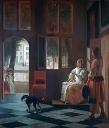 A Woman Directing a Young Man With a Letter 1670. Artist: Pieter de Hooch