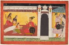A woman faints before a prince, a night scene from a Madhavanala Kamakandala series, c. 1700. Creator: Unknown