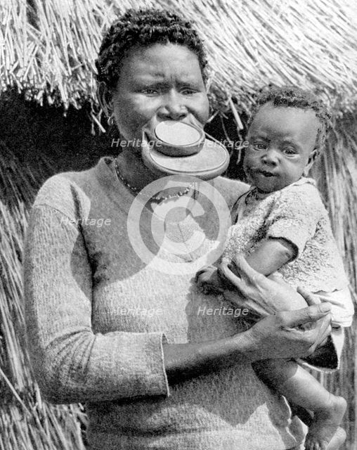 A woman from the Sara-Kaba tribe, Congo Republic, Africa, 1936.Artist: Wide World Photos