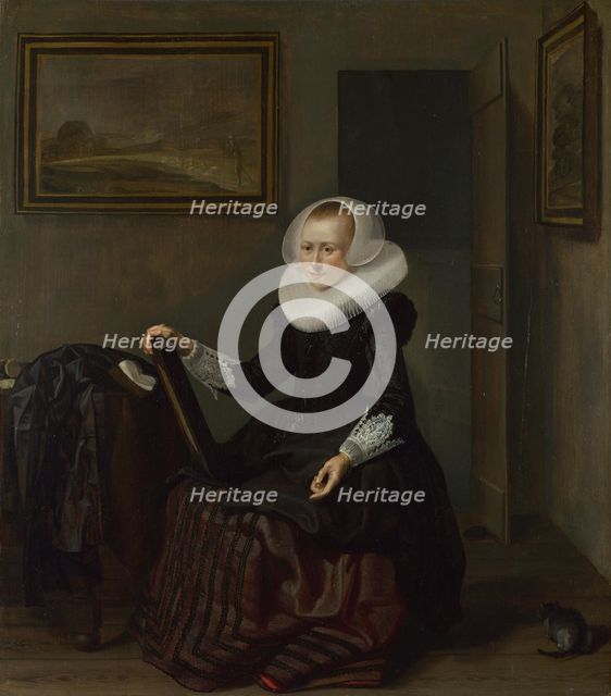 A Woman holding a Mirror, 1625. Artist: Codde, Pieter (1599-1678)