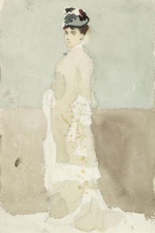 A woman in a walking suit, c1890s. Creator: Albert Edelfelt
