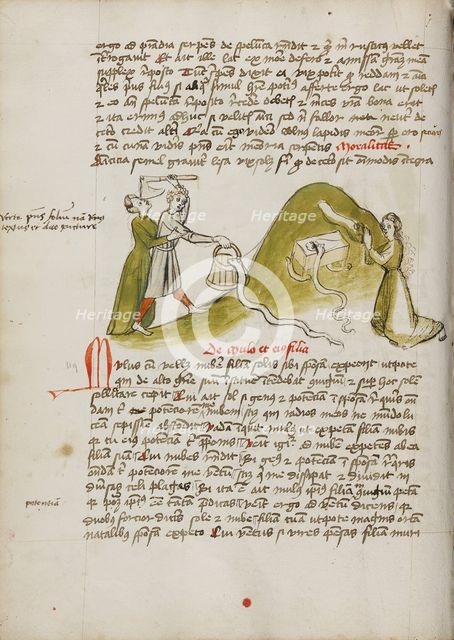 A Woman in Prayer and a Snake on a Nearby Hillock: A Man Trying to..., third quarter of 15th cent. Creator: Unknown.