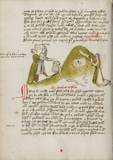 A Woman in Prayer and a Snake on a Nearby Hillock: A Man Trying to..., third quarter of 15th cent. Creator: Unknown