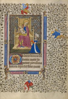 A Woman in Prayer before the Virgin and Child; Book of Hours, about 1410. Creator: Unknown