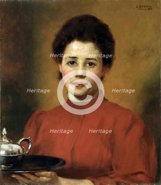 'A Woman in Red', 1904. Artist: Karl Gusov