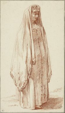 A Woman in Russian Dress, 1780. Creator: Jean Baptiste Le Prince