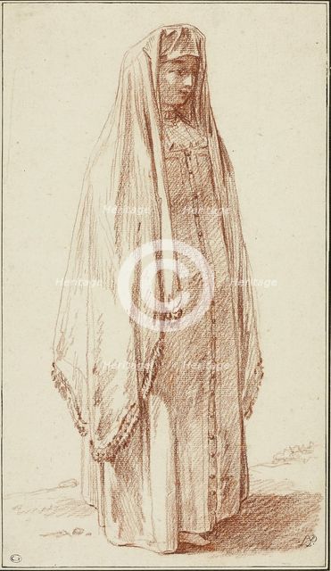 A Woman in Russian Dress, 1780. Creator: Jean Baptiste Le Prince.