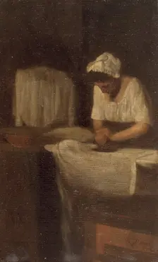 A woman ironing (The Laundress), c1850. Creator: Francois Bonvin