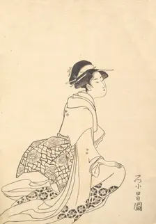 A Woman Kneeling. Creator: Chokosai Eisho