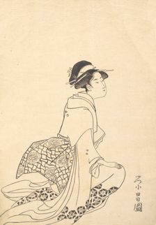 A Woman Kneeling. Creator: Chokosai Eisho