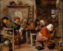 A Woman Making Pancakes, 1630. Creator: Adriaen Brouwer