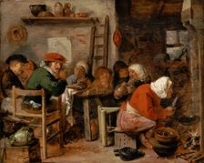 A Woman Making Pancakes, 1630. Creator: Adriaen Brouwer