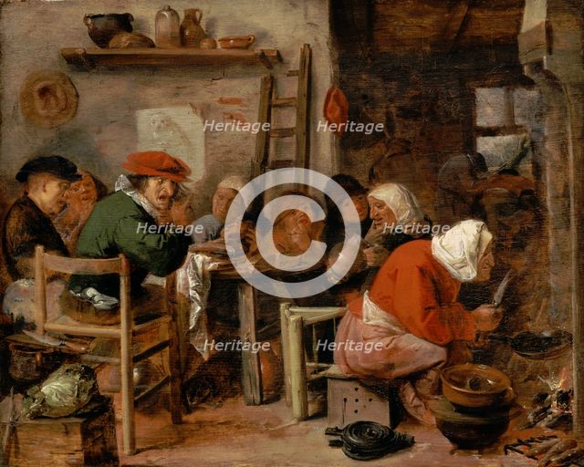 A Woman Making Pancakes, 1630. Creator: Adriaen Brouwer.