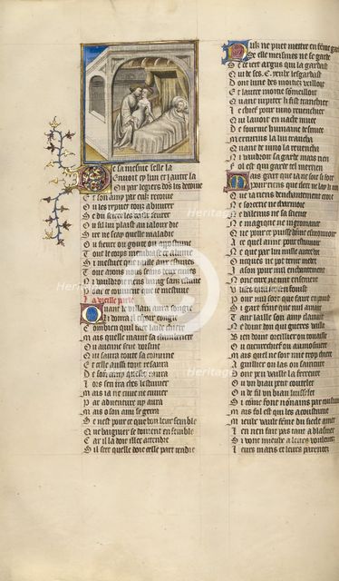 A Woman Meeting with Her Lover while Her Husband Sleeps, about 1405. Creator: Unknown.