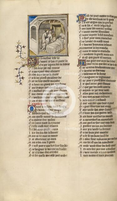 A Woman Meeting with Her Lover while Her Husband Sleeps, about 1405. Creator: Unknown.