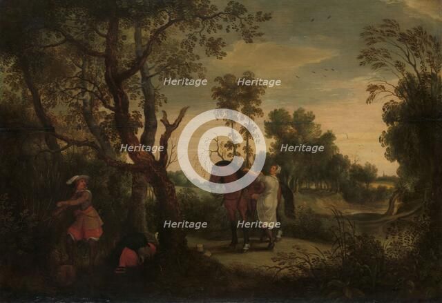 A Woman Mounts her Robber’s Horse: ‘De Gestrafte Rover’, c.1635. Creator: Sebastian Vrancx.