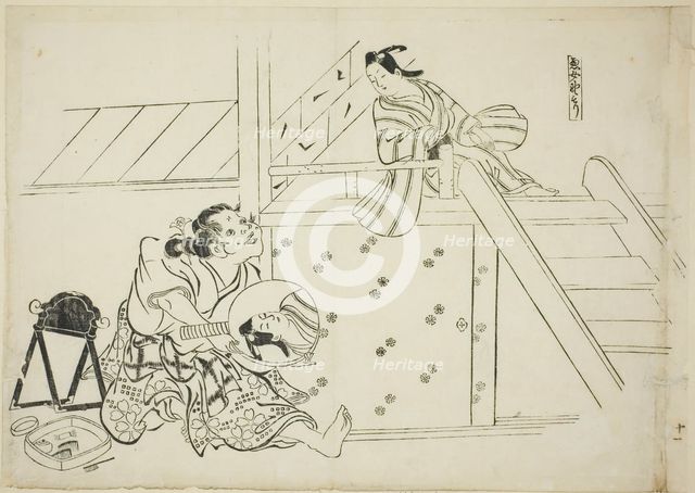 A Woman Nomori (Onna Nomori), no. 11 from a series of 12 prints depicting parodies..., c1716/35. Creator: Okumura Masanobu.