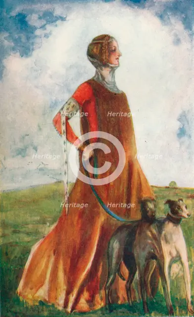 'A Woman of the Time of Edward III', 1907. Artist: Dion Clayton Calthrop.