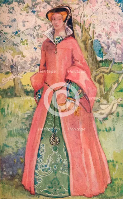 'A Woman of the Time of Queen Mary', 1907. Artist: Dion Clayton Calthrop.