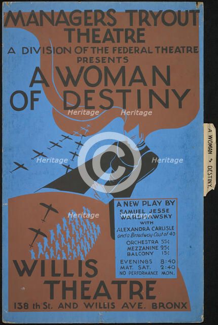 A Woman of Destiny, New York, 1936. Creator: Unknown.