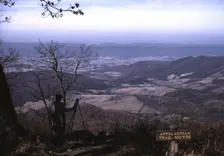 A woman painting a view of the Shenandoah Valley...entrance to the Appalachian Trail, Va, ca. 1940. Creator: Jack Delano