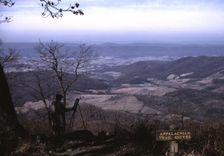 A woman painting a view of the Shenandoah Valley...entrance to the Appalachian Trail, Va, ca. 1940. Creator: Jack Delano