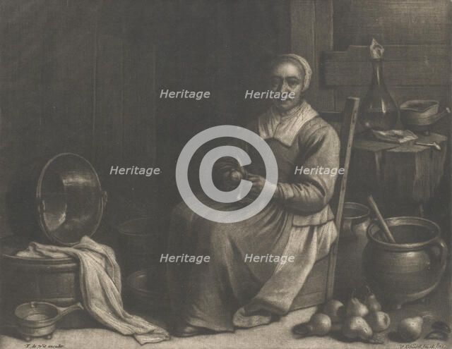 A Woman Peeling Pears, mid-17th century. Creator: Wallerant Vaillant.