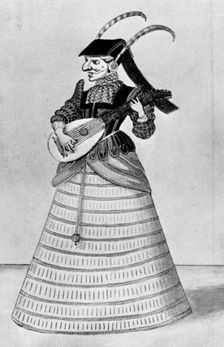 A woman playing a stringed instrument, early 17th century (1926).Artist: Daniel Rebel