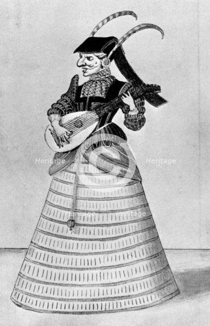 A woman playing a stringed instrument, early 17th century (1926).Artist: Daniel Rebel