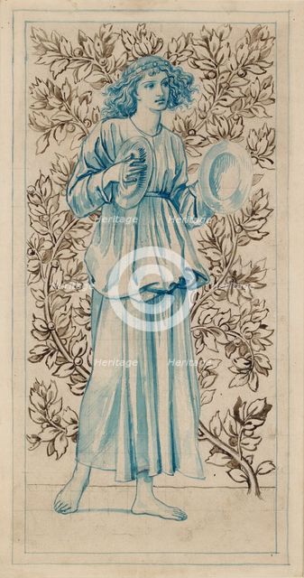 A Woman playing Cymbals, late 19th century. Artist: William Morris.