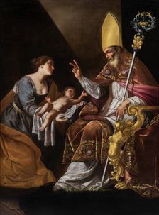 A Woman presenting her Child to Saint Blaise, First Half of 17th cen.. Creator: Gentileschi, Artemisia (1598-1653)