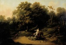 A woman riding and a hussar, 1788-1840. Creator: Auguste Joseph Desarnod the Elder