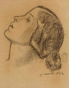 A woman's head (Heidi Blafield), 1932. Creator: Yrjö Aleksander Ollila