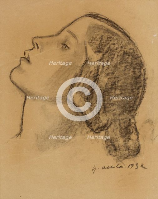 A woman's head (Heidi Blafield), 1932. Creator: Yrjö Aleksander Ollila.