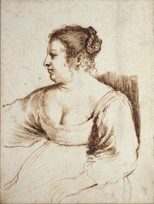 A Woman Seated, 1640-1649. Artist: Guercino
