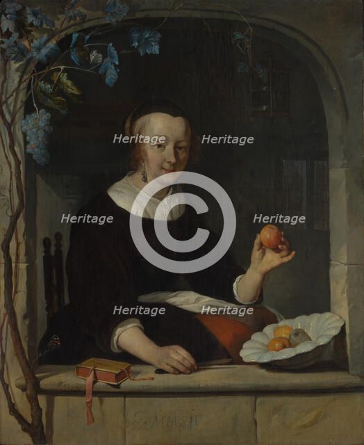 A Woman Seated at a Window, early 1660s. Creator: Gabriel Metsu.