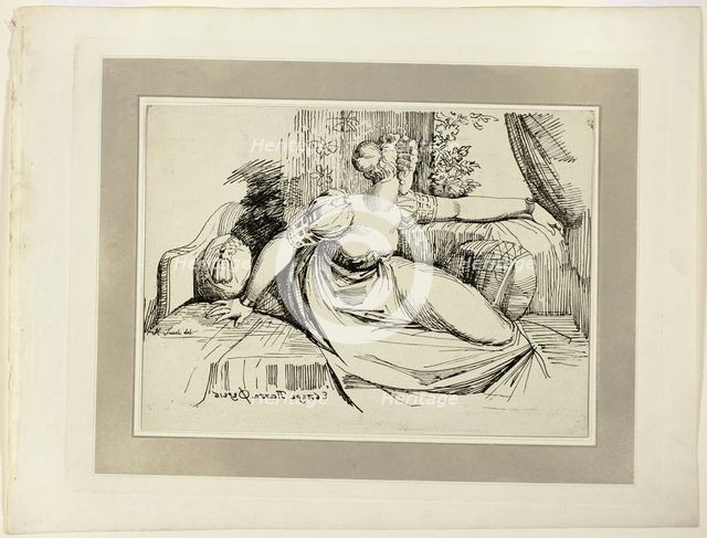 A Woman Sitting by the Window ("Evening Thou Bringest All”), from the first issue...pub 1803. Creator: Henry Fuseli.