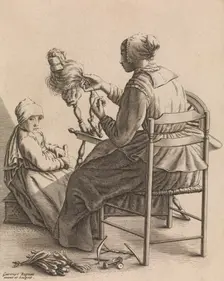 A Woman Spinning, Plate 4 from Five Feminine Occupations, ca. 1640-57. Creator: Geertruydt Roghman
