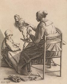A Woman Spinning, Plate 4 from Five Feminine Occupations, ca. 1640-57. Creator: Geertruydt Roghman