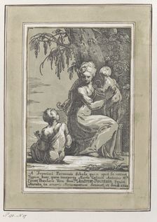 A Woman Standing at the Foot of a Tree Holding an Infant, with a Seated Boy, 1724. Creator: Anton Maria Zanetti