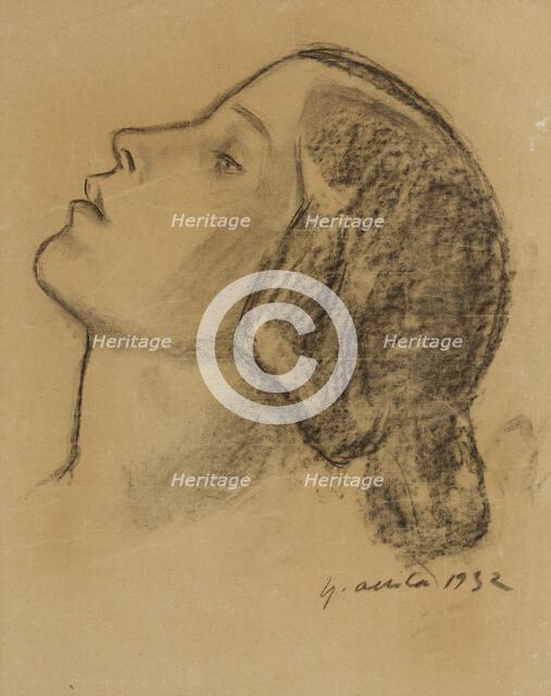 A woman's head (Heidi Blafield), 1932. Creator: Yrjö Aleksander Ollila.