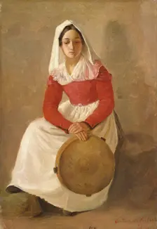 A women named Anunziata in Subiaco, 1841. Creator: Adolph Tidemand
