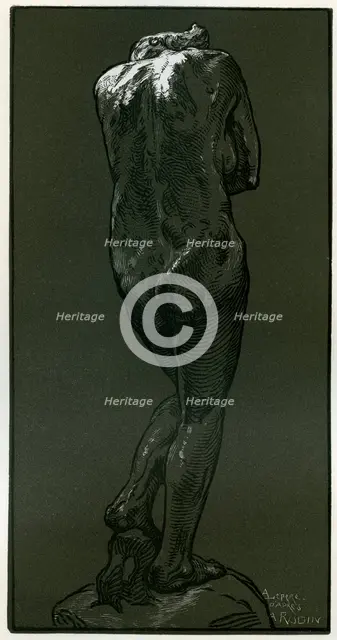 A woodcut after a statue by Rodin, 1898.Artist: Auguste Lepere