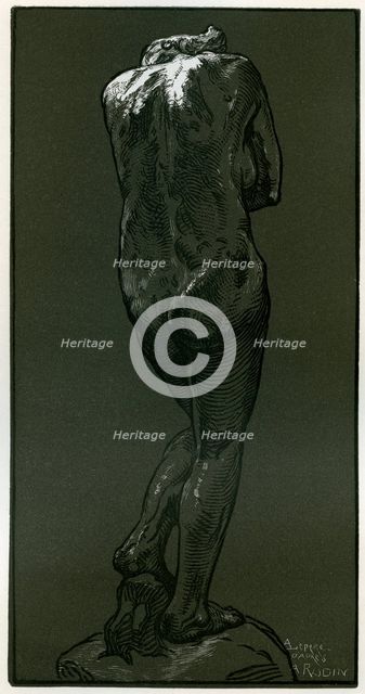 A woodcut after a statue by Rodin, 1898.Artist: Auguste Lepere