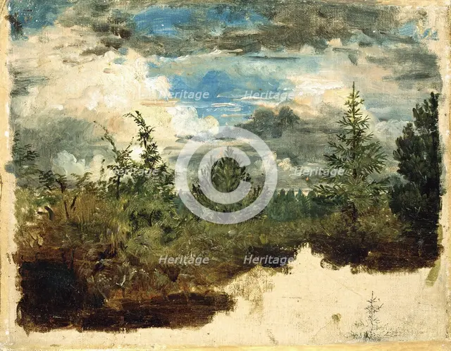 A Wooded Hillside. Study. Creator: Kilian Christoffer Zoll.