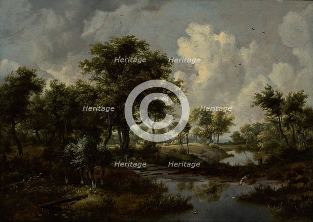 A Wooded Landscape, 1667. Creator: Meindert Hobbema.