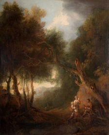 A Wooded Landscape, Autumn Evening, probably c.1800. Creator: Unknown