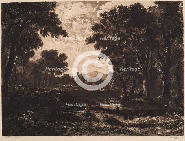 A Wooded Landscape with Castle, (c1830s), c1889. Creator: William Brassey Hole.